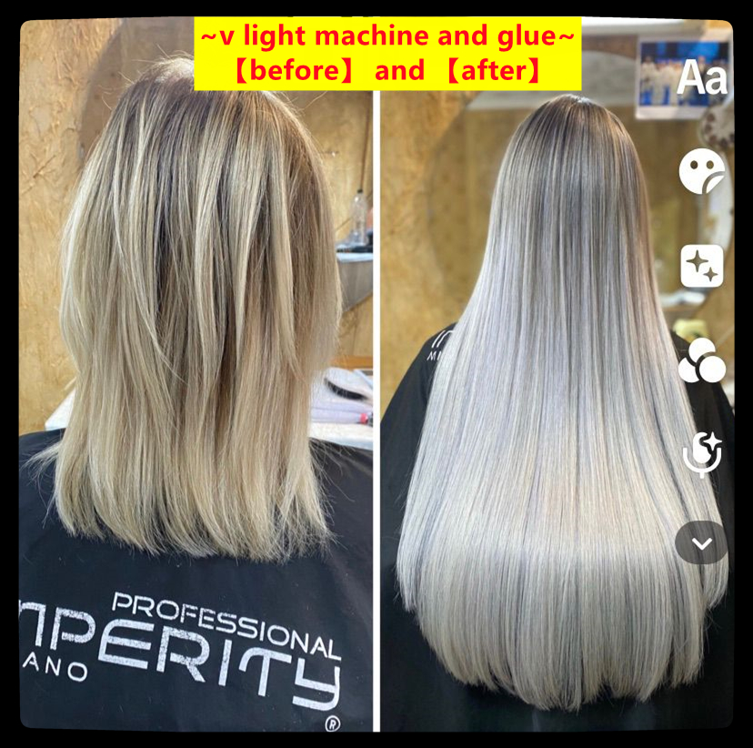 V-light hair extensions add volume and style.