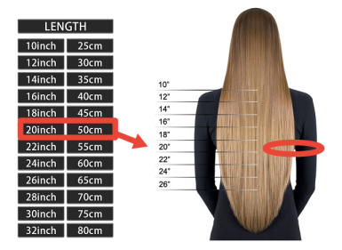 Invisible Tape Hair - 100% Human Hair - 长度规格 2