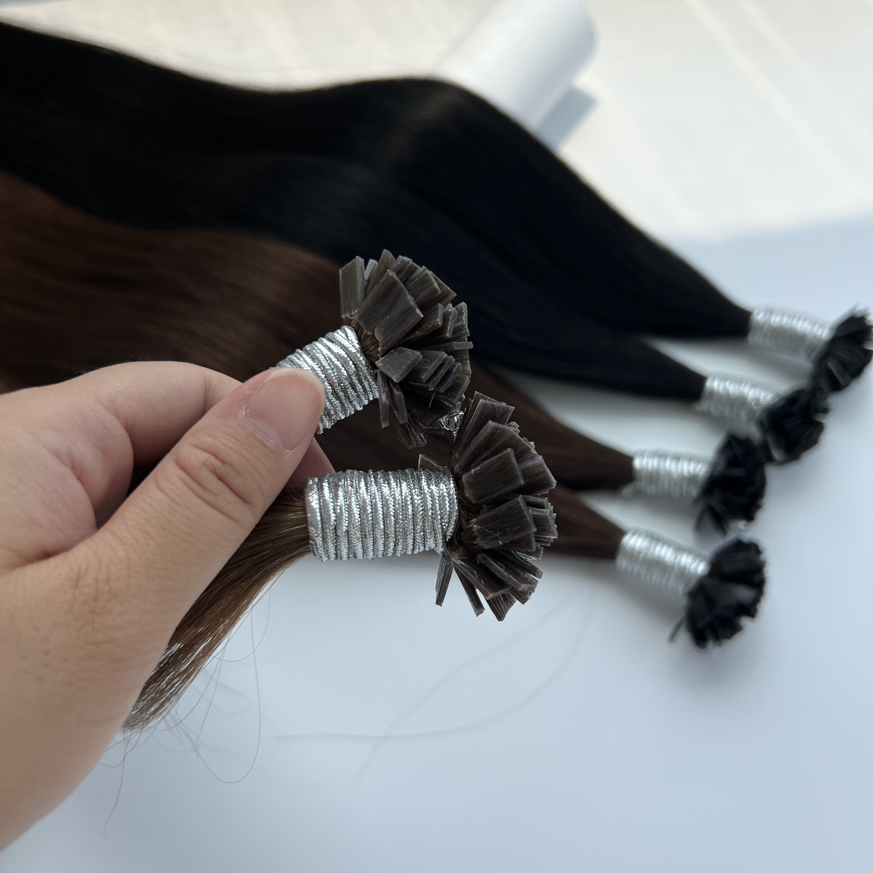 Keratin Flat-Tip Hair Extensions - Double Drawn Human Hair - 商品描述 1
