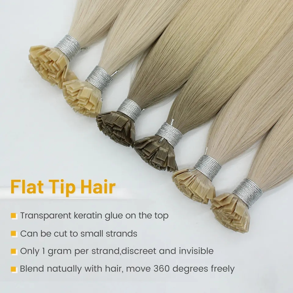 Keratin Flat-Tip Hair Extensions - Double Drawn Human Hair - 商品描述 3