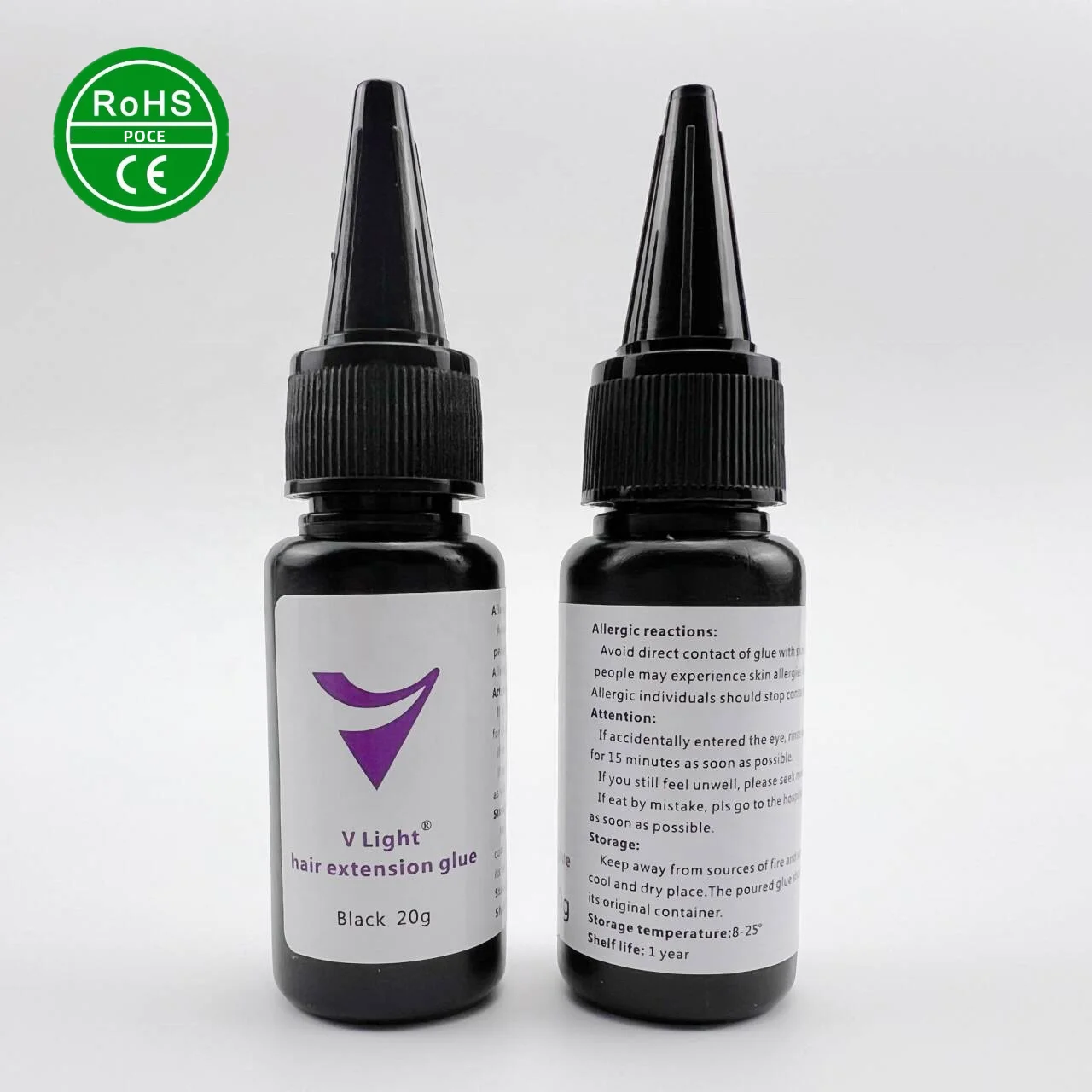 Professional V-Light Invisible Hair Extension Glue Eco-friendly resin adhesive clear glue black glue - 商品描述 2