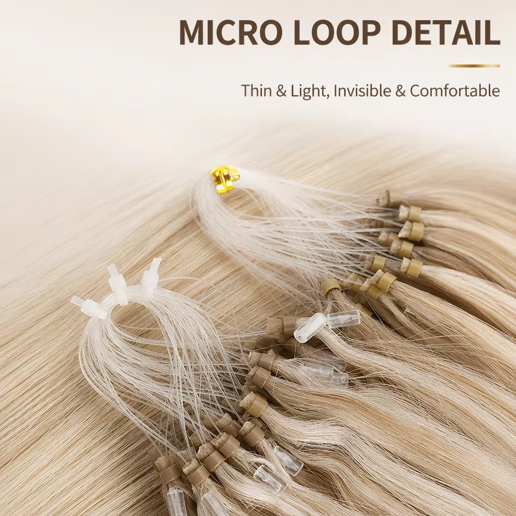 Micro-ring loop hair extensions； 100% Human Hair - 商品描述 2
