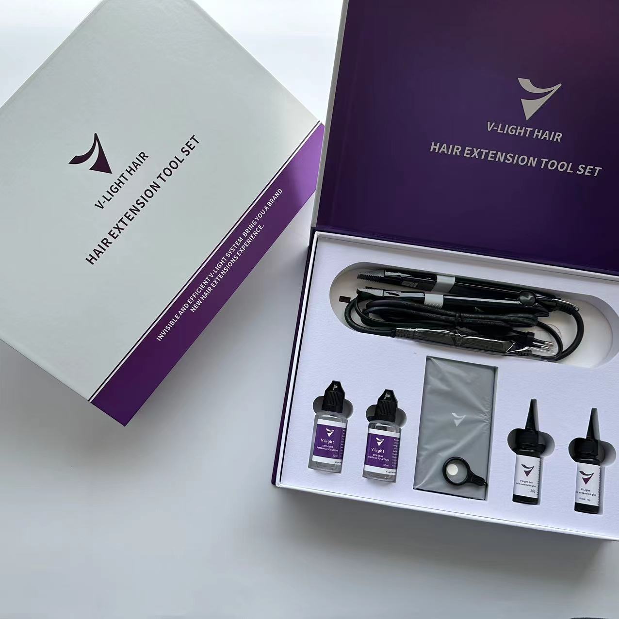 Glue hair extensions tool  UV  LIGHT Hair Extension Kit Complete set